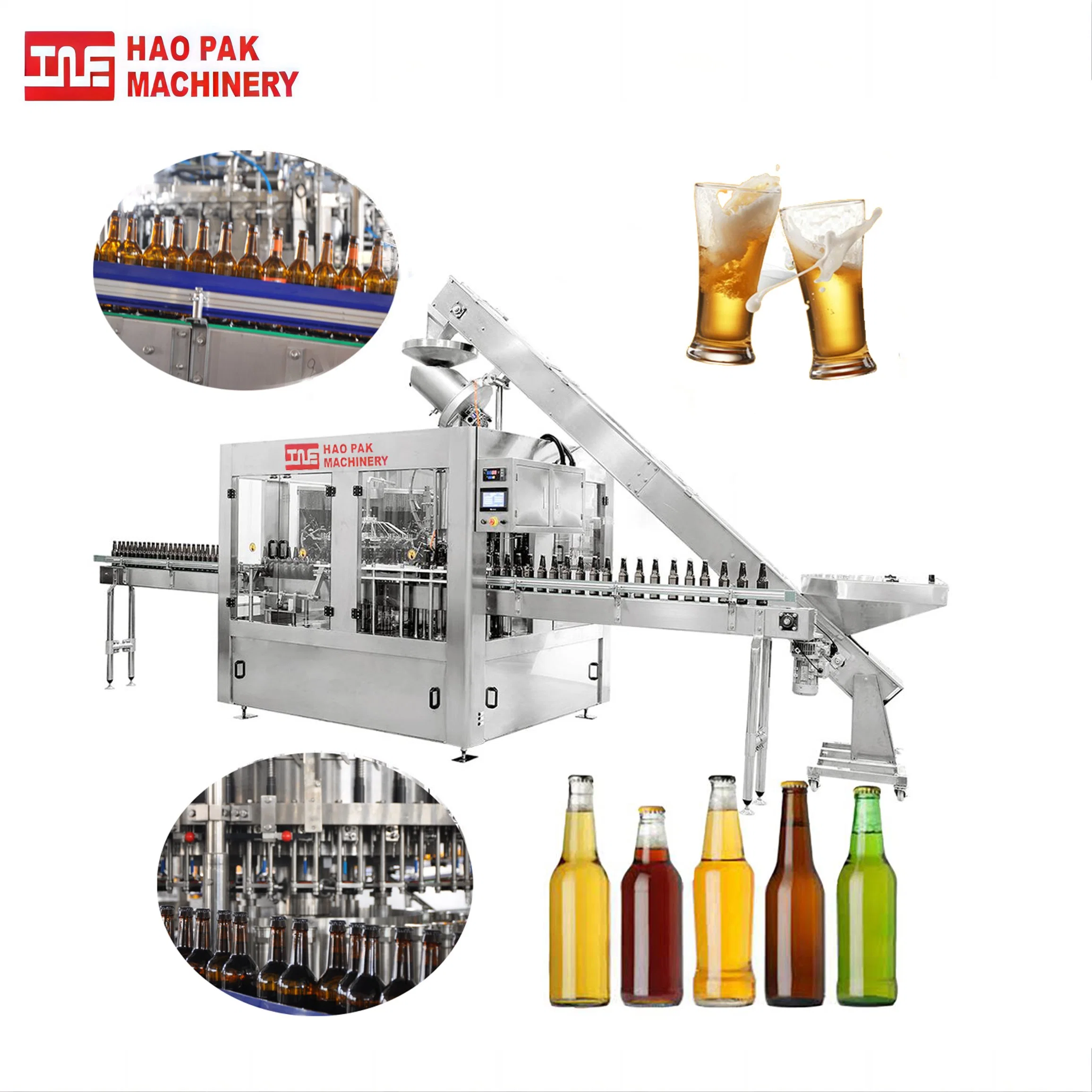 Three in One 200 Ml Liquor Alcohol Beer Bottle Filling Capping Machine for Wine