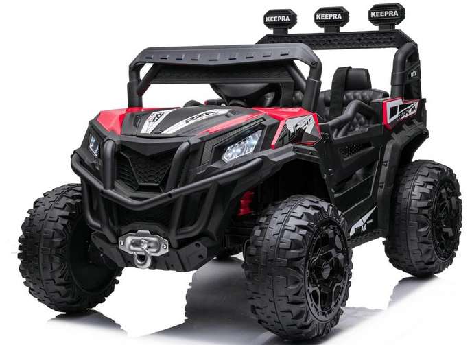 UTV électrique pour enfants 12 V avec télécommande, 4*4RM, 2 vitesses, suspension à ressort, éclairage LED