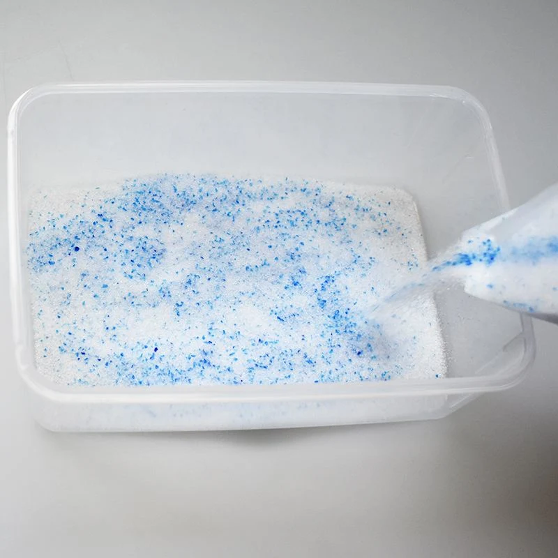 Bolsa de bola sólida de reutilización de transparente flor azul de la comida 500 g de gel de sílice desecante de la botella de llenado