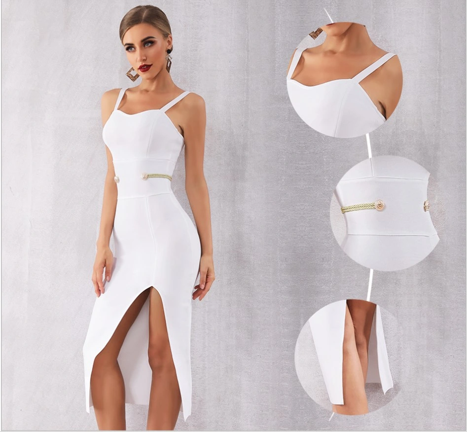 Wholesale/Supplier Custom Sleeveless Party Elegant Sexy Women White Bandage Dress