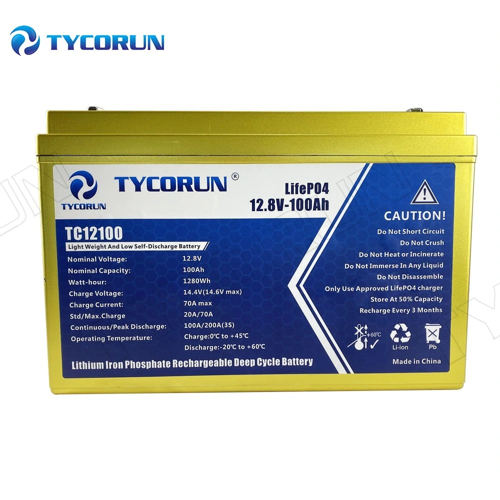 Tycorun Deep Cycle Lithium Battery Pack 12 Volt 100ah 12.8V for Solar Storage System