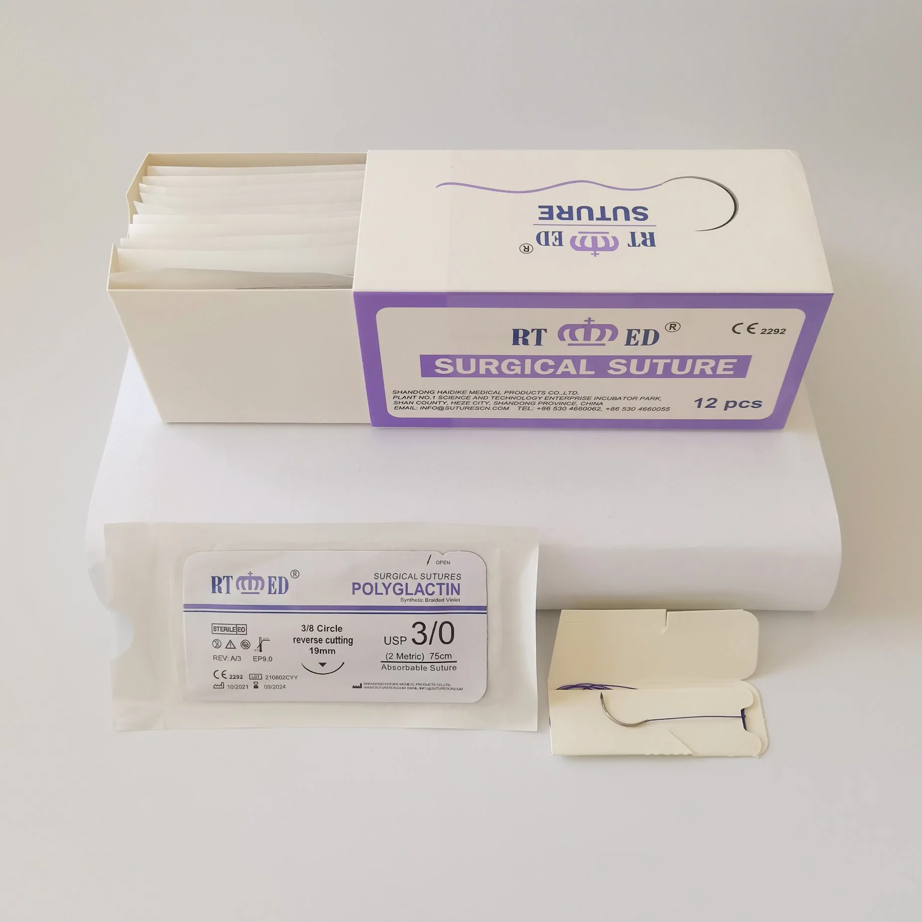 Pologlactina absorbible 910-Pgla -suturas con aguja