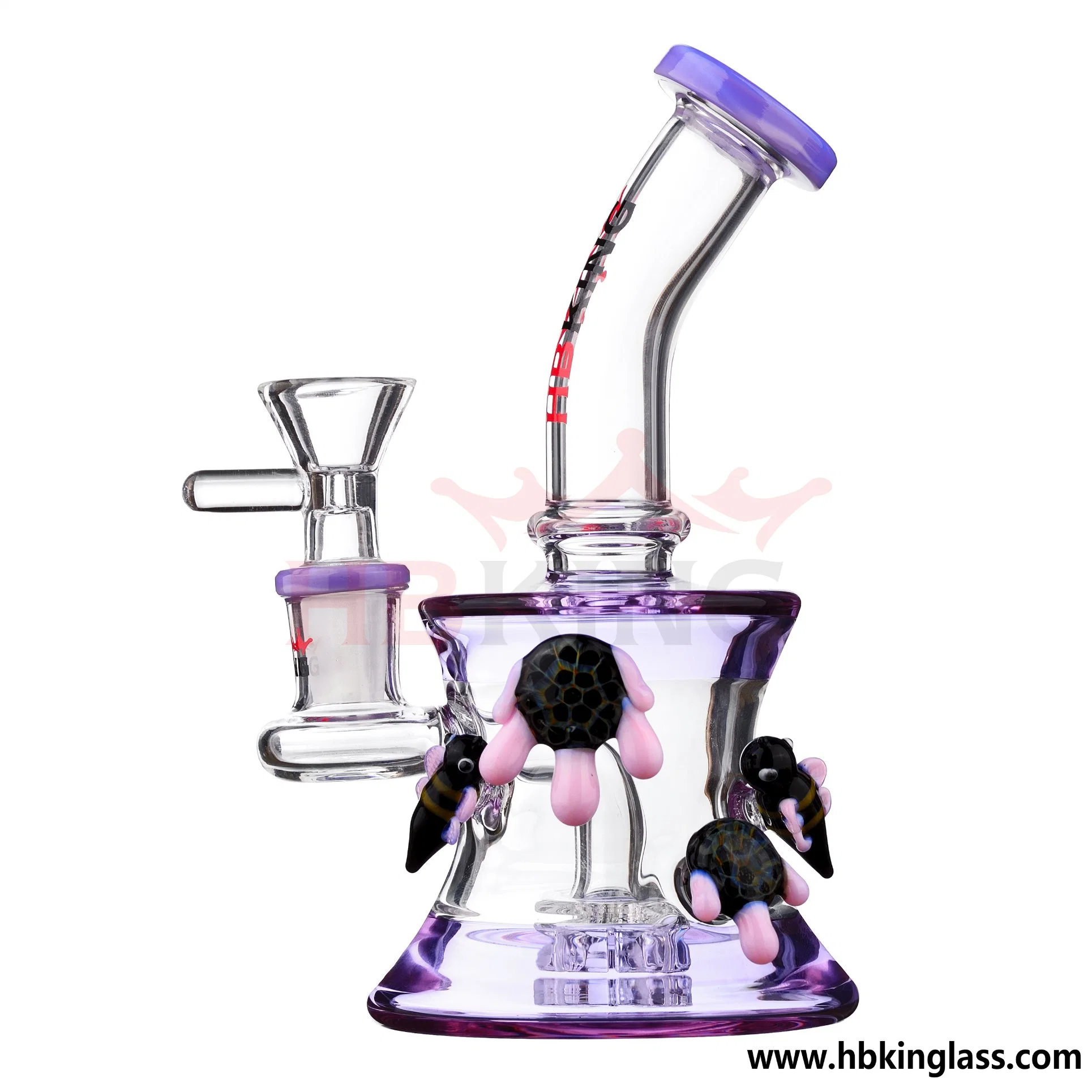 Hbking Waterpipe 2019 Hand Pipe Colorful Glass Water Pipe, DAB Rig, Art Work, USA Glass Water Pipe Bubbler Oil Rig Heady Glass Glassware