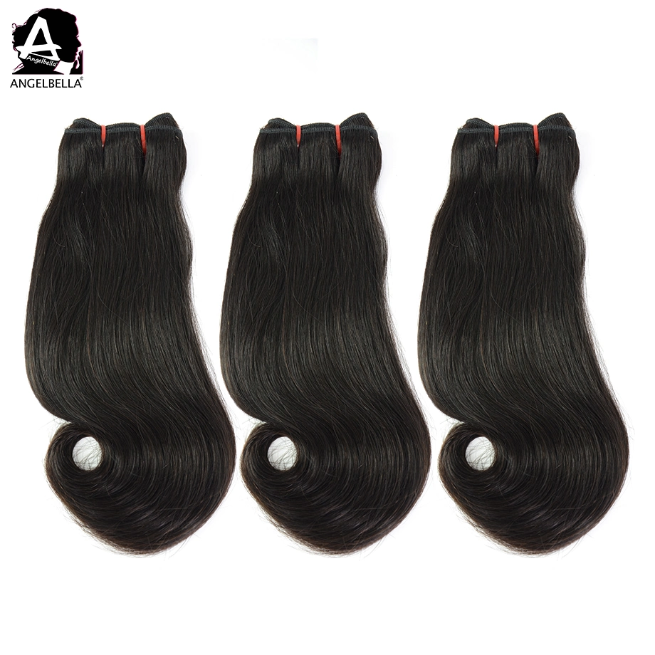 Angelbella 100 Brazilian Human Hair Bundles 1b# Curve Straight Hair Weft