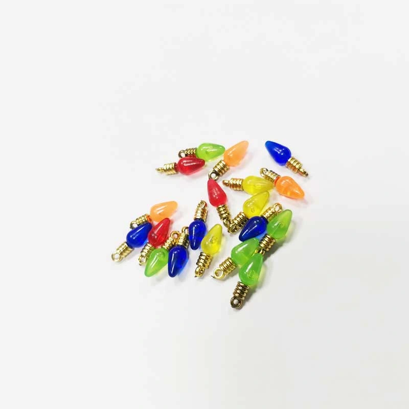 Canada Christmas Use Green Red Blue Small Acrylic Twist Bulbs