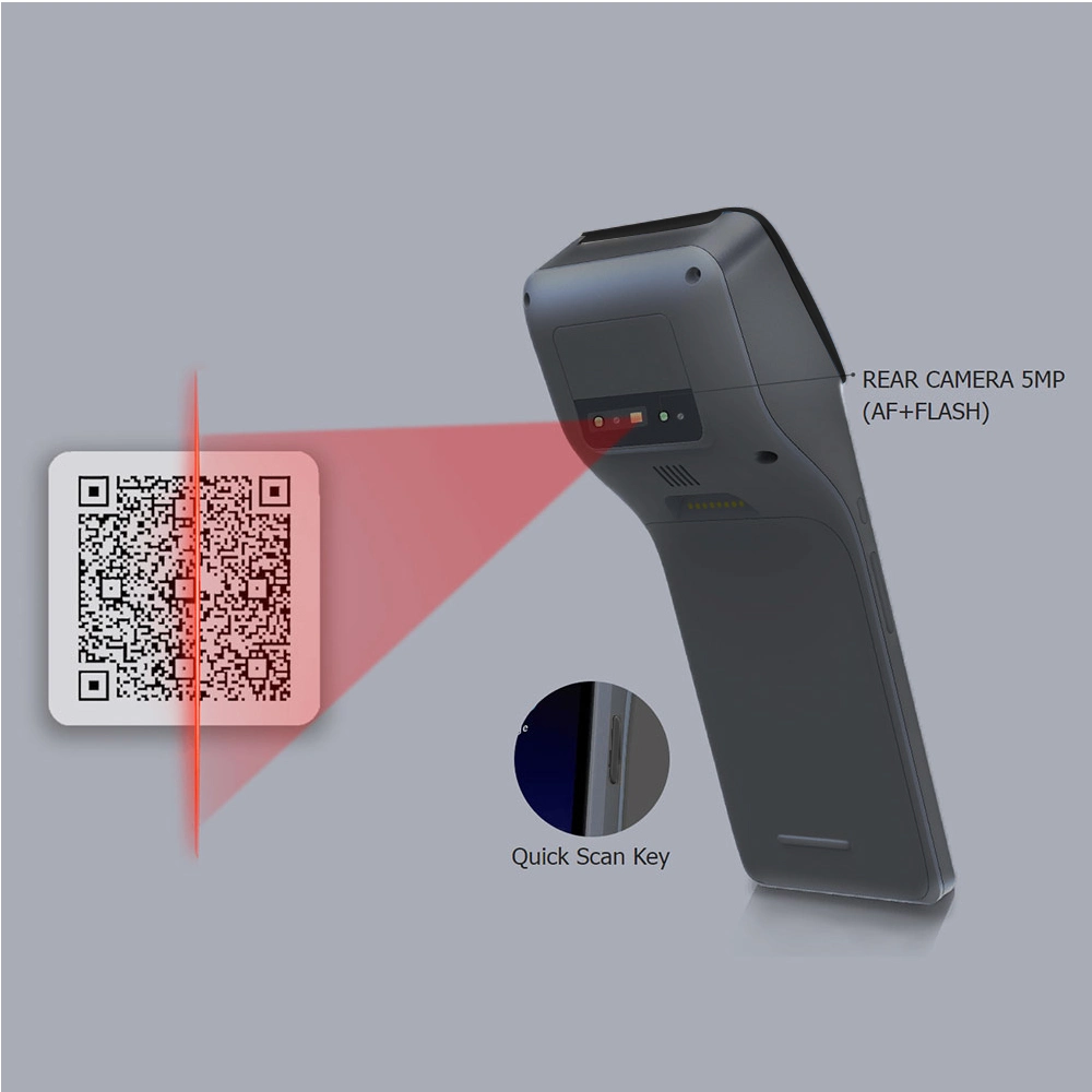 4G Android 10.0 Handheld POS Terminal with Fingerprint Qr Code Scanner 58mm Thermal Printer All in One Point of Sale (HCC-Z300)