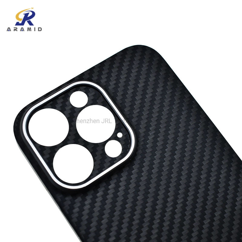 Unique Camera Metal Ring Full Protection Design Aramid Carbon Fiber Phone Case for iPhone 14