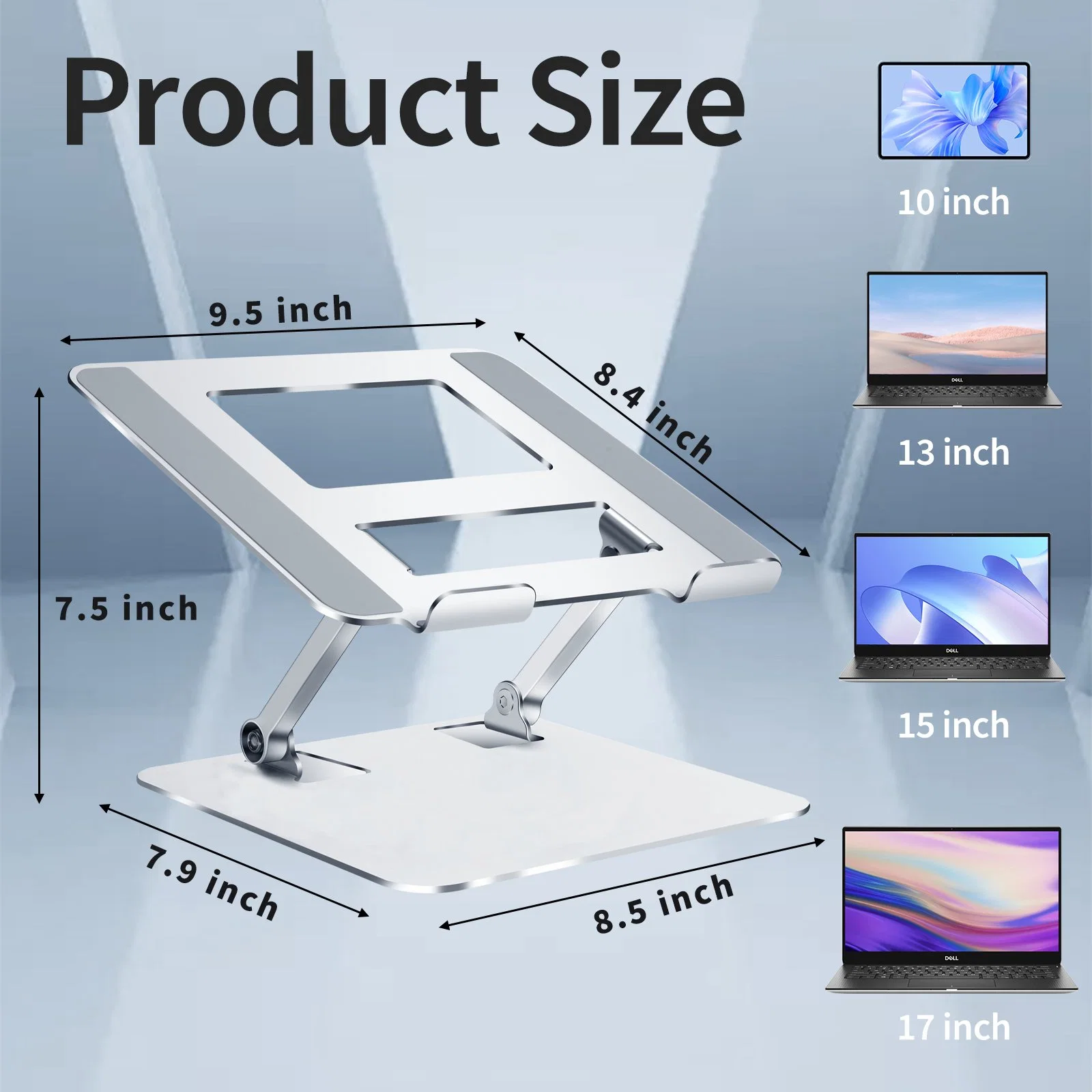 Aluminium Portable Folding Laptop Holder Stand Adjustable Foldable Ergonomic Laptop Stand