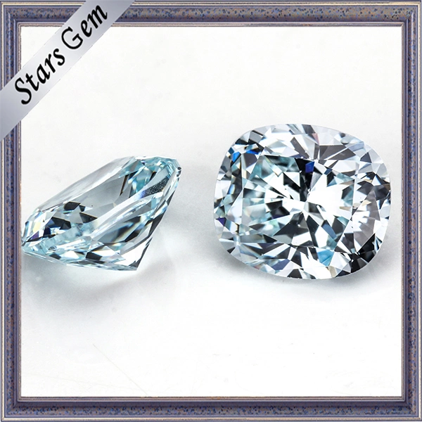 High quality/High cost performance Cushion Cut Light Blue CZ Stone for Jewelry