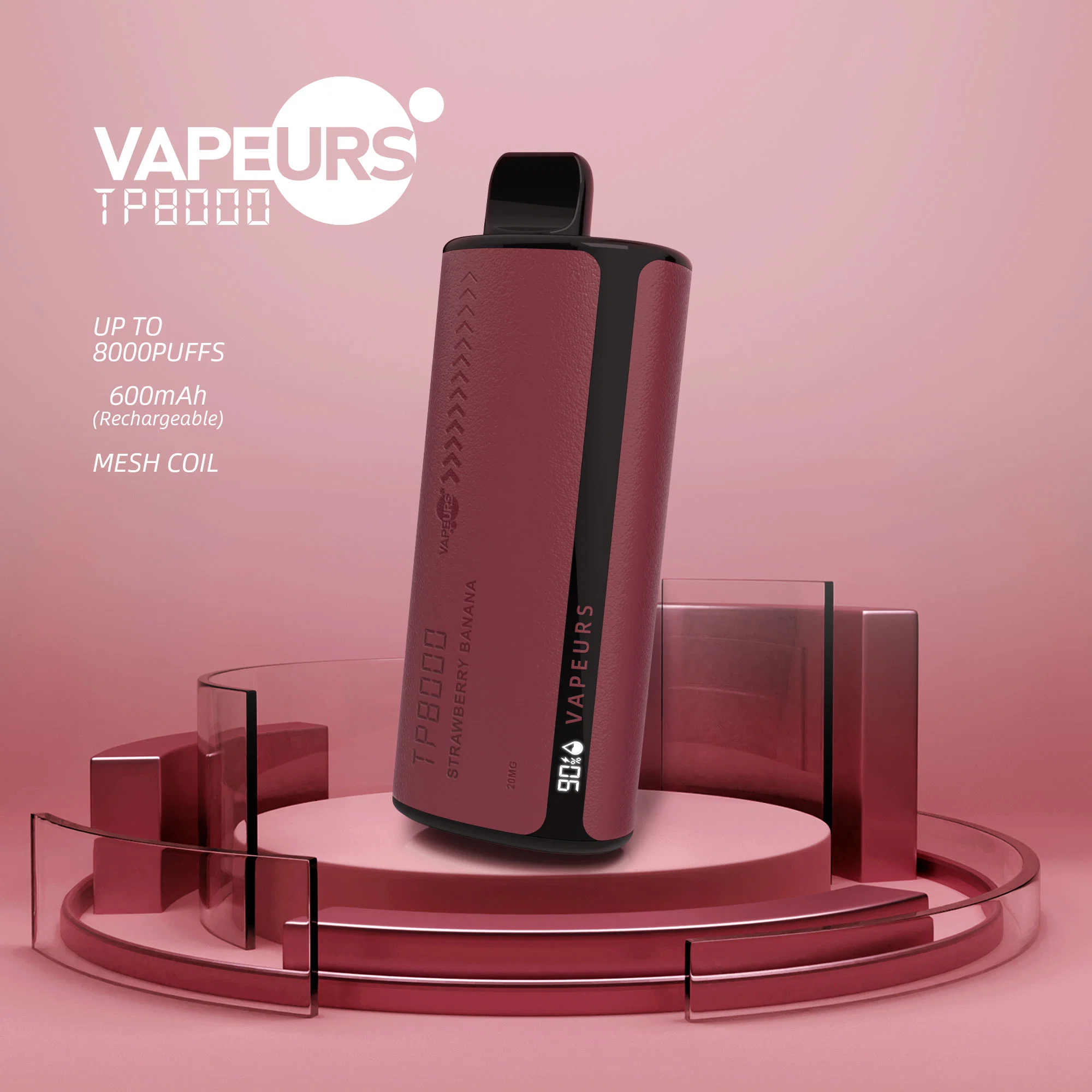 VAPE VAPE desechable VAPE lápiz Vapeurs 8000 Puff Digital Mostrar 2% 5% fumar nicotina VAPE E Cigarette