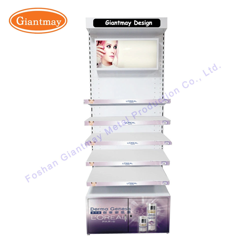 Customized Metal Cosmetics Make up Stands Shop Cosmetic Makeup Display