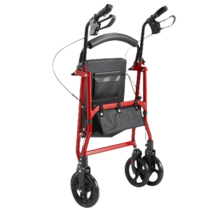 Ménage Rollator multifonctionnelle en alliage aluminium Walker avec sac de rangement pour les personnes âgées