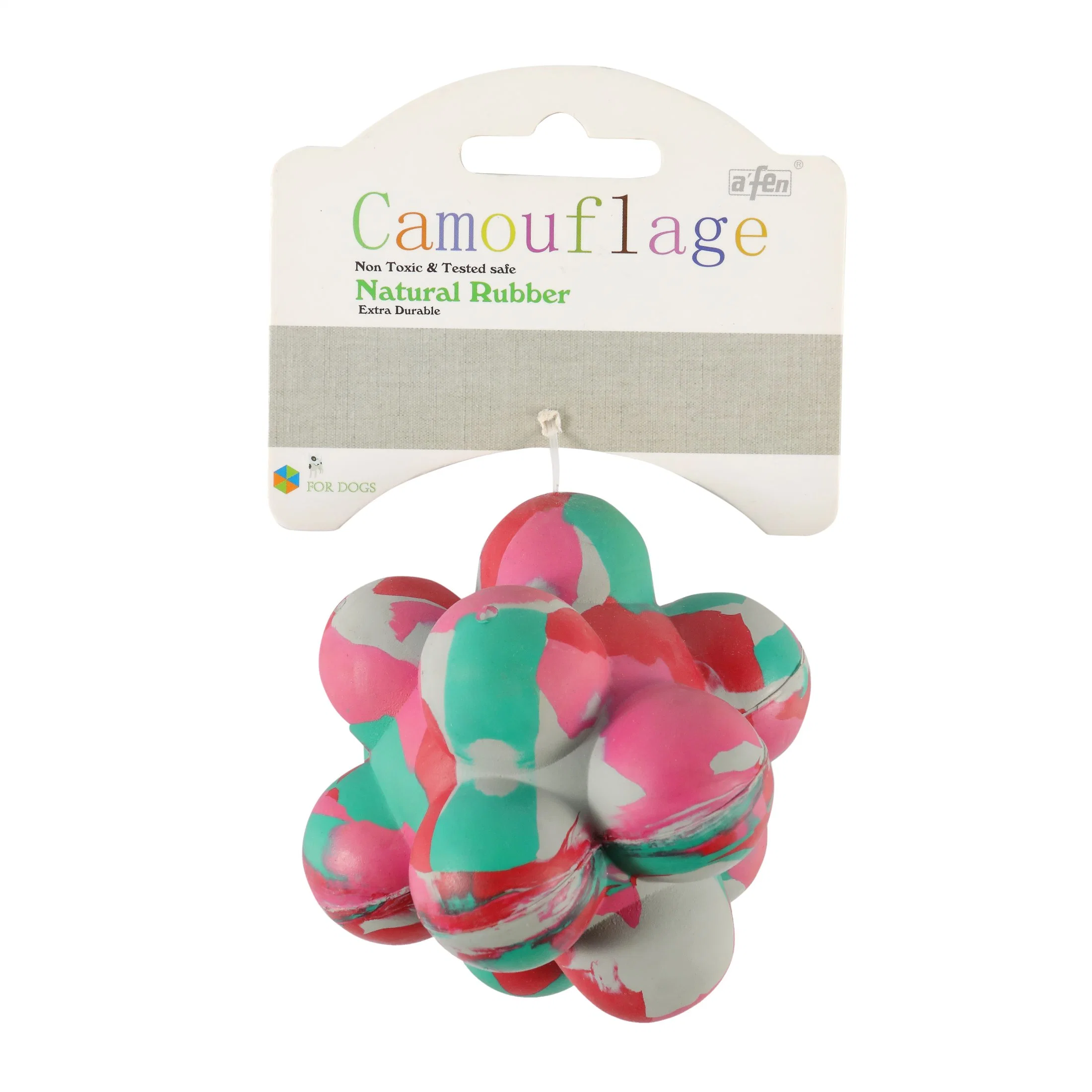 OEM Camouflage Farbe Gummi Pet Leak Lebensmittel Ball Spielzeug Welpen Training Balls Hund Kautier Snack Ball Puzzle Hundespielzeug