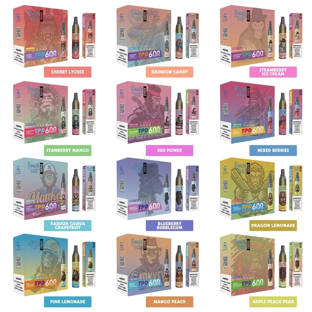 Style Le plus récent E-cigarette Randm fournisseur vaporisateur Vape stylo jetable de gros 2ml 600 bouffées d'e-cigarette