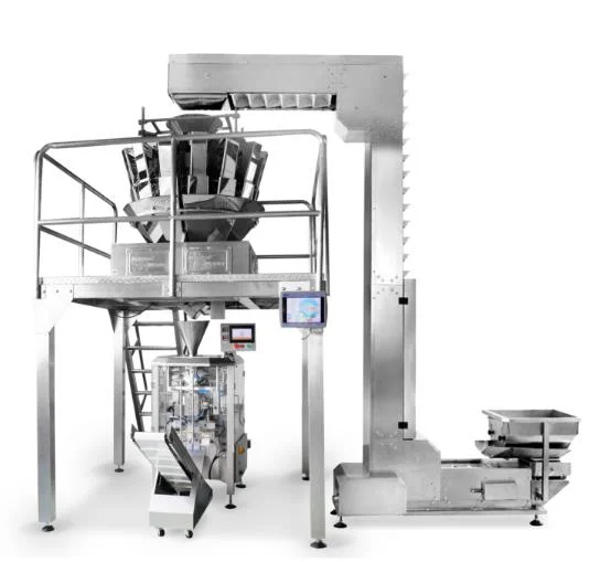 Vffs Combination Scare Vertical Particles/Peanuts/Beans/Pet Food/Oatmeal/Chips Snack Packing Machine