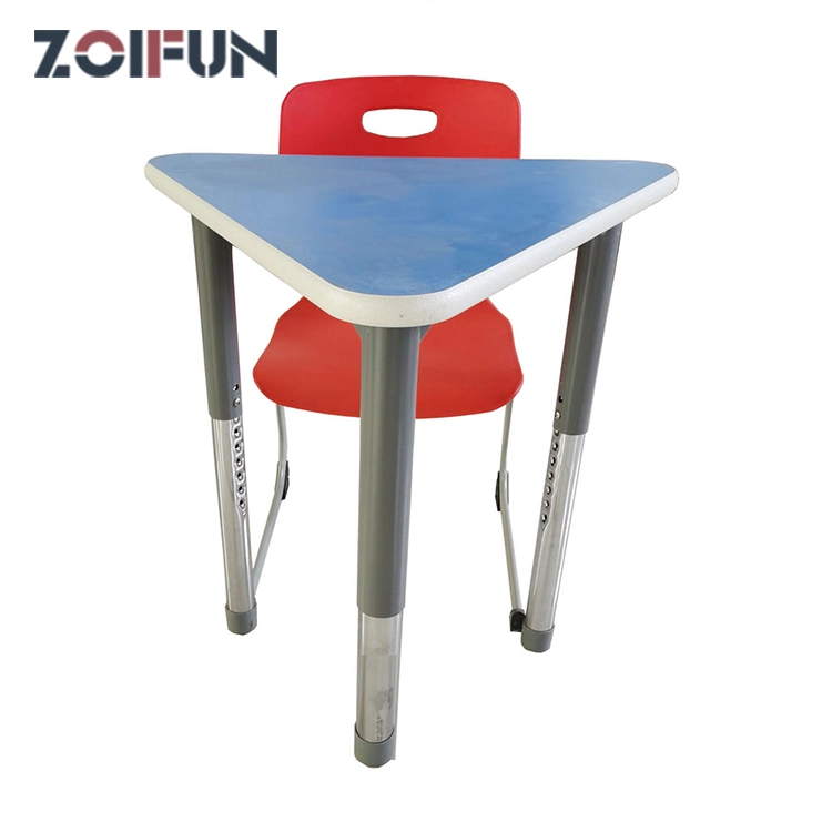 Conjunto de móveis MDF em madeira de plástico; cadeira de escritório para sala de aula de empilhar; conjunto de mesa de altura ajustável