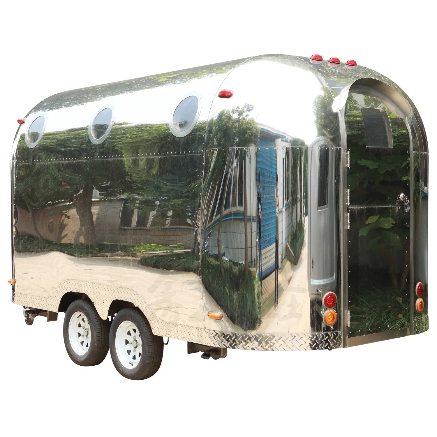 Mirror Stainless Steel Food Truck Customizable Mobile Food Truck