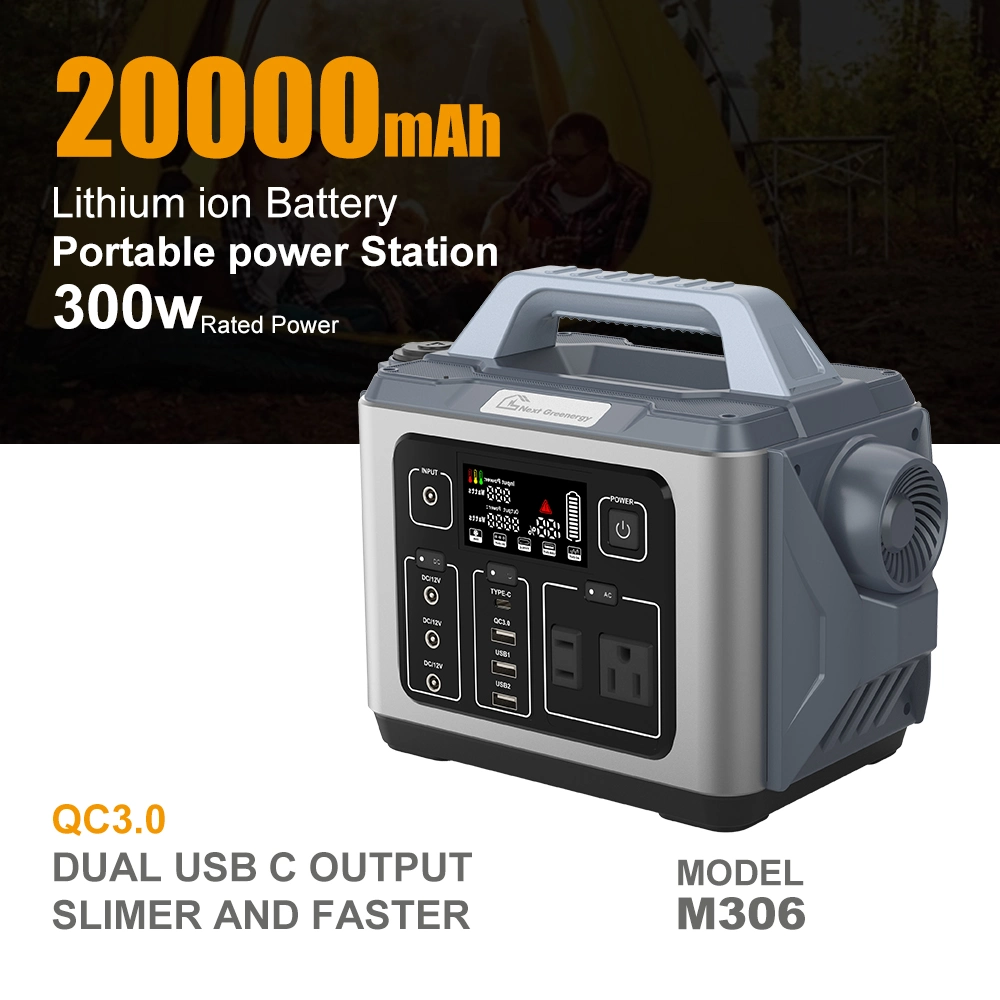 Wholesale/Supplier Price Portable Battery 300W 299wh Outdoor off Grid Portable Power Station with Foldable Solar Panel