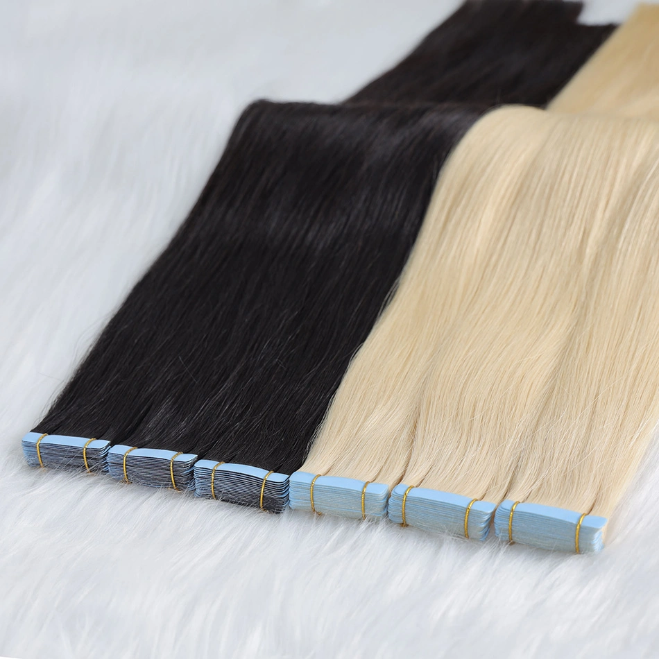 Wholesale Double Drawn Skin Weft Tape Remy Hair Natural Invisible PU Tape in Human Hair Extensions