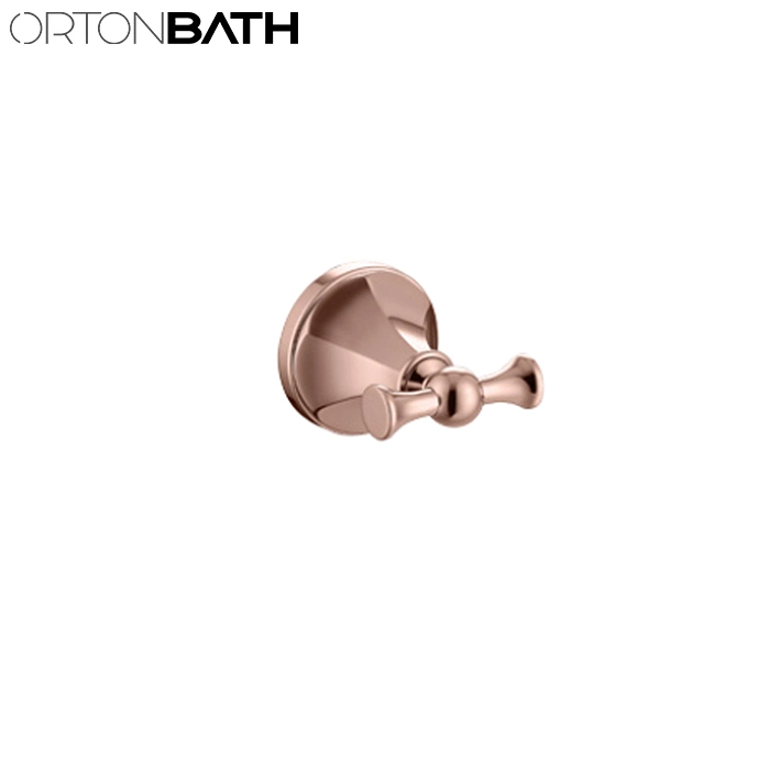 Ortonbath Pentagonal Base Zinc Ss Bathroom Hardware Set Rose Gold Toilet Paper Holder, Towel Ring Bathroom Accessories Wall Mtoilet Brush Wall Mount