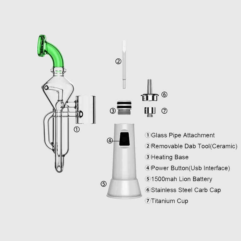 Wax Dry Herb Vaporizer Water Pipe Glass Bubbler Electric Cigarette Hookah X-Enail DAB Rig Wax Vaporizer Wholesale/Supplier