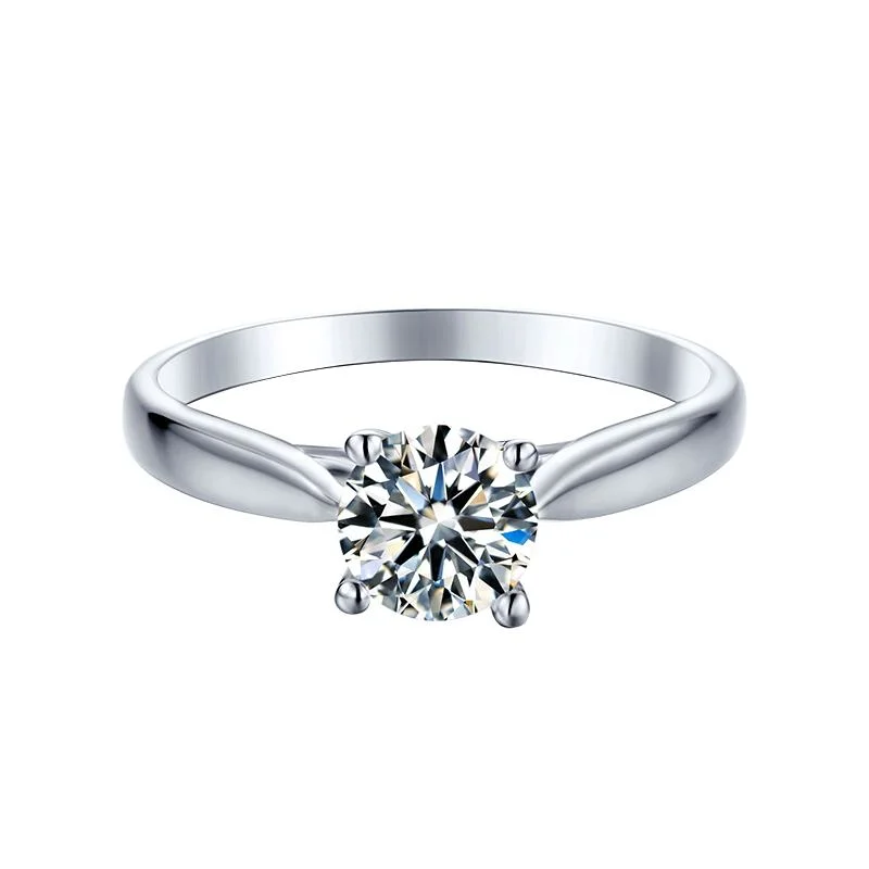 Mozambique&prime; S Diamond Ring Fashion 925 Sliver 0.5 Karat Moissanite 03