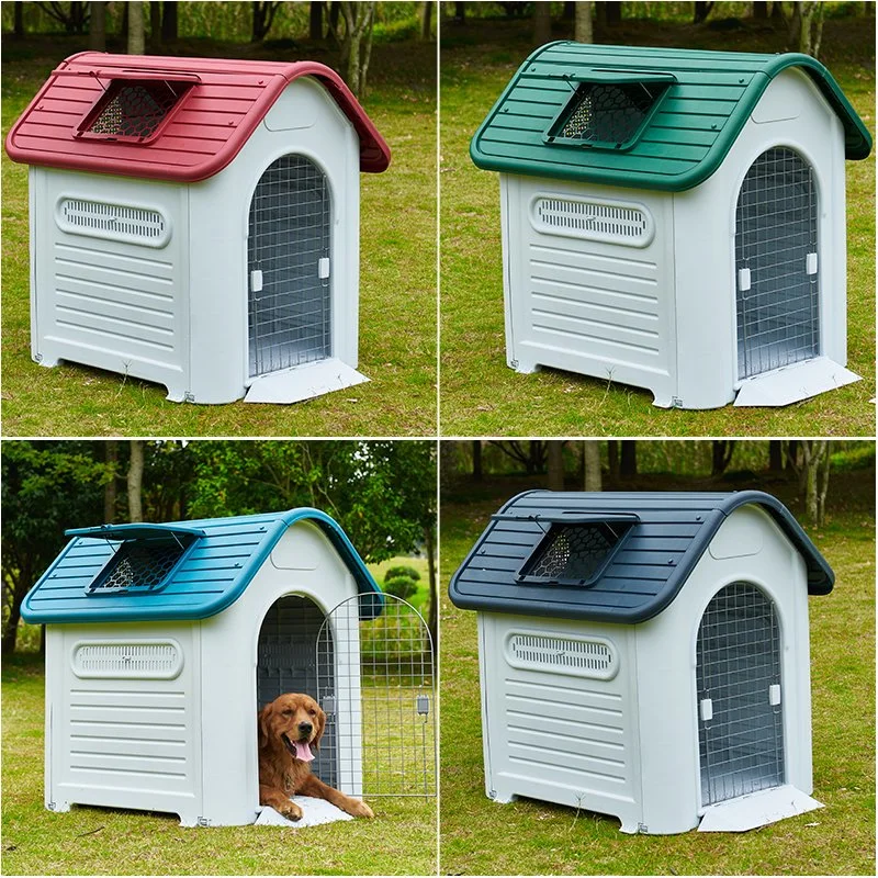Exterior Weatherproof plástico Pet Shelter Dog House Big Luxury