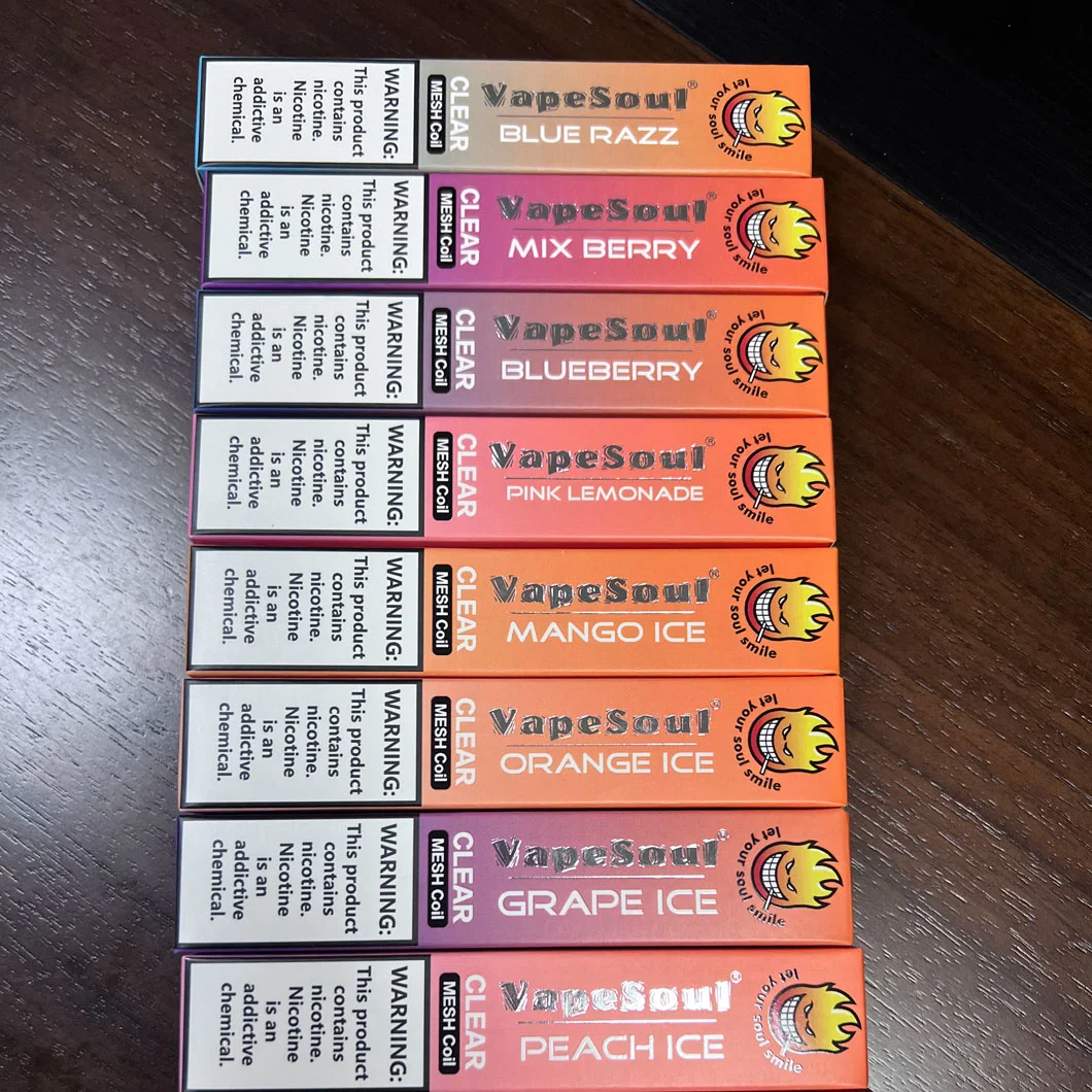 Vapesoul Clear Mesh Coil 1200puffs الجملة E Cigarette Vape 3 مل علبة PEN Price Disposable/Chargeable