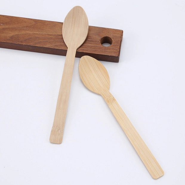 Eco Friendly Natural Color Bamboo Wooden Cutlert Spoon Fork Knife