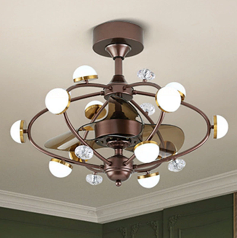 Nordic Invisible Fan Lights Frequency Conversion Chandelier with Remote Control Retractable Ceiling Fan ((WH-VLL-06)