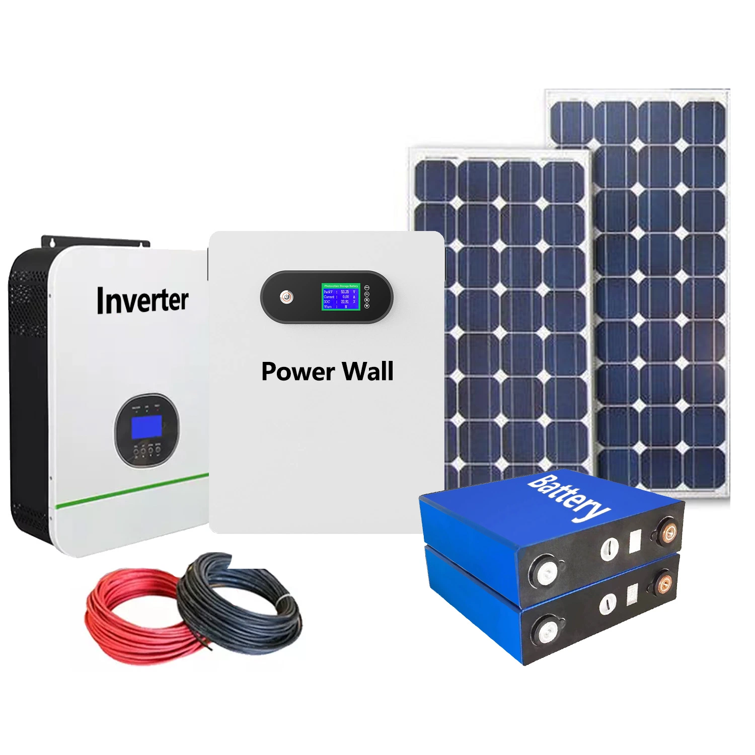 Fuera de rejilla de 10kw a 48V 200Ah muro de la energía solar en casa de la batería de litio baterías LiFePO4 Fosfato de Energía Solar