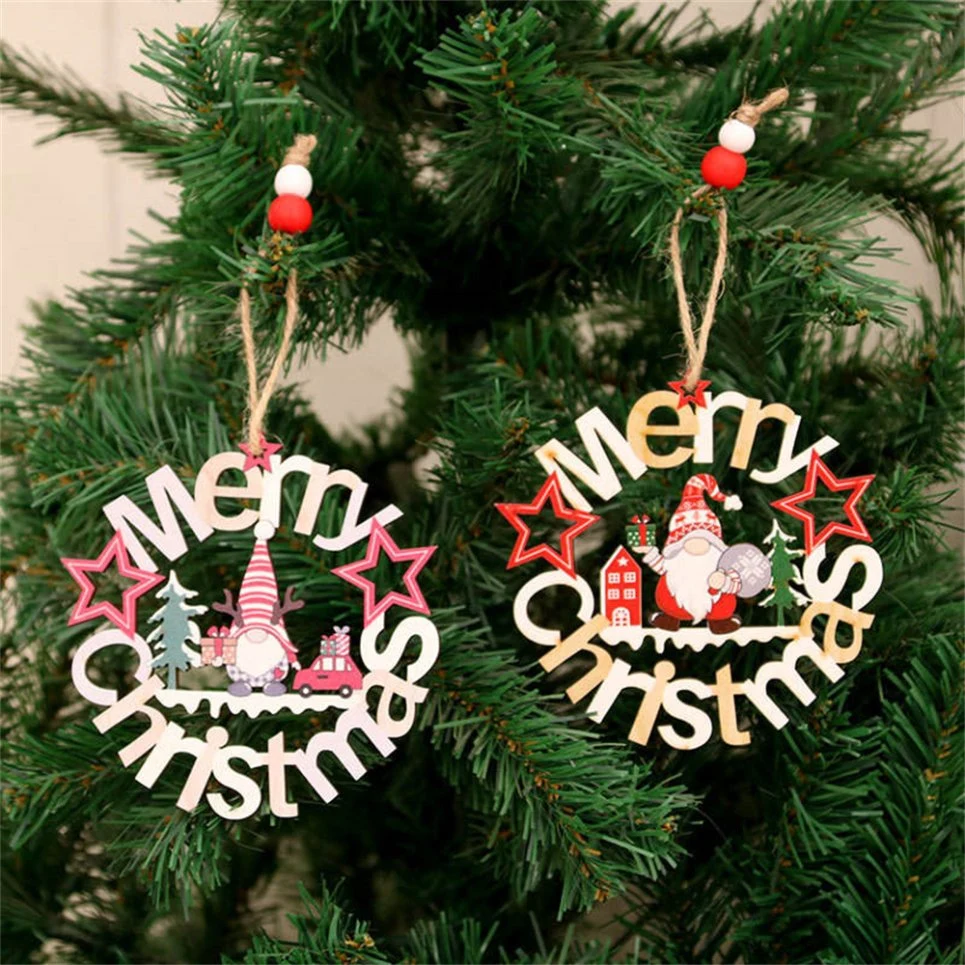 Christmas Hanging Decorations Wooden Christmas Tree Ornament Holiday Gift Home Party Supplies