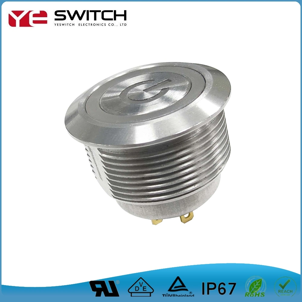 IP67 Waterproof Power Symbol Anti Vandal Pushbutton Switch