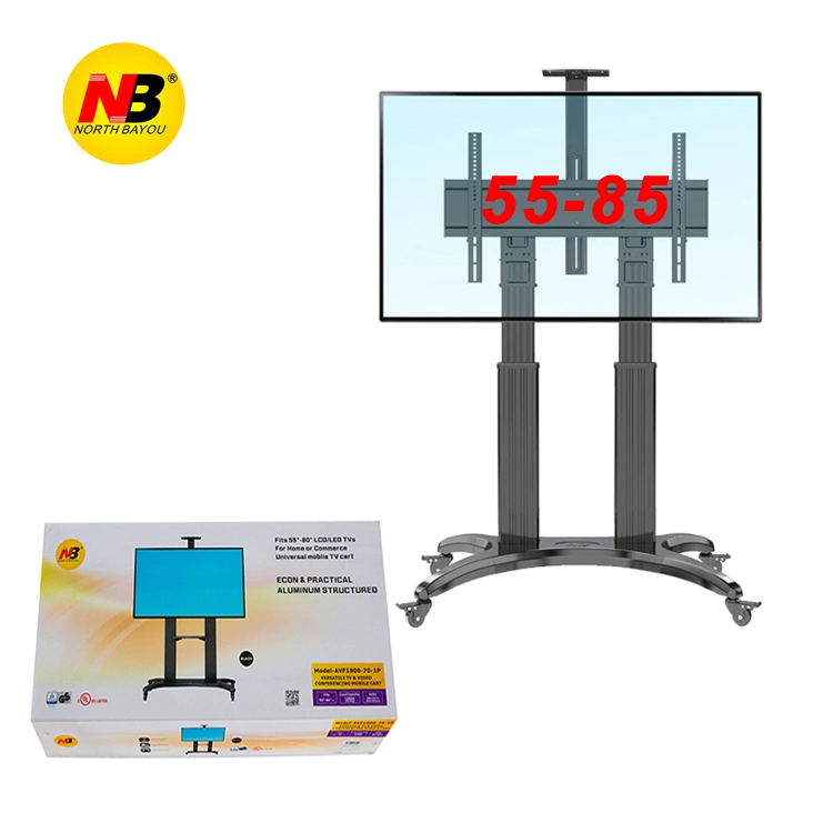 Zu Columbia Aluminium Alloy NB Avf1800-70-1p TV-Mobile Cart Free Anheben des 65-85-Zoll-LED-LCD-Plasma-TV-Trolleyständers mit AV Regal Kamerahalter