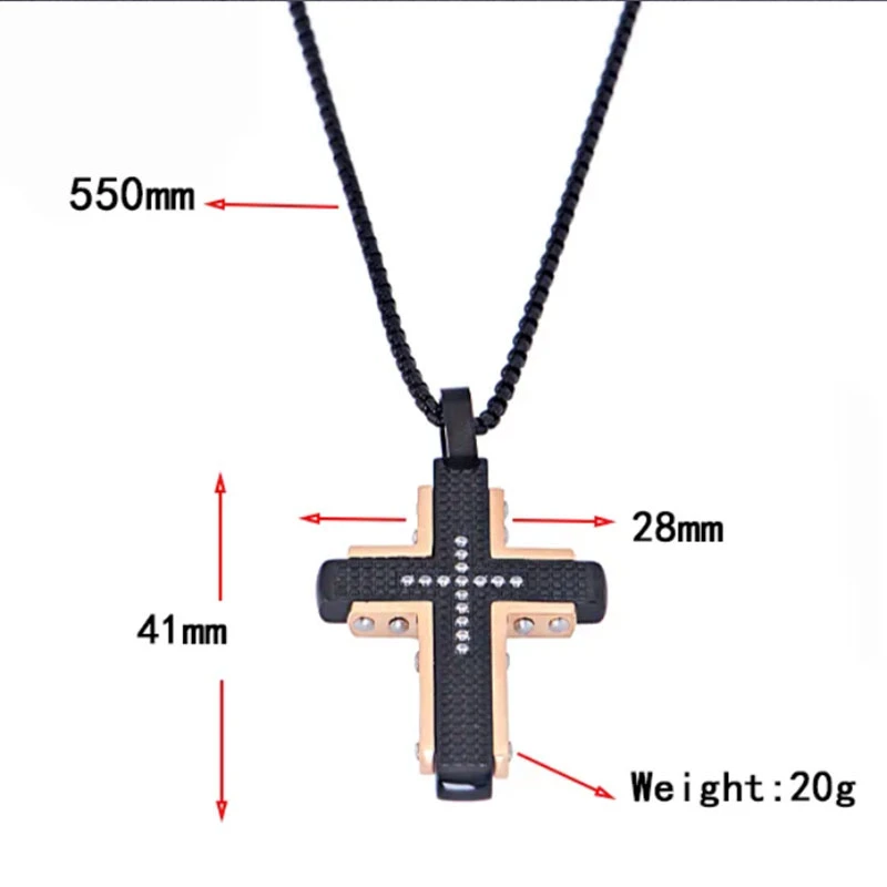 Nouvelle arrivée, les hommes" s Modèle d'onde simple collier pendentif Croix Bijoux en acier inoxydable pour les hommes et femmes Bijoux