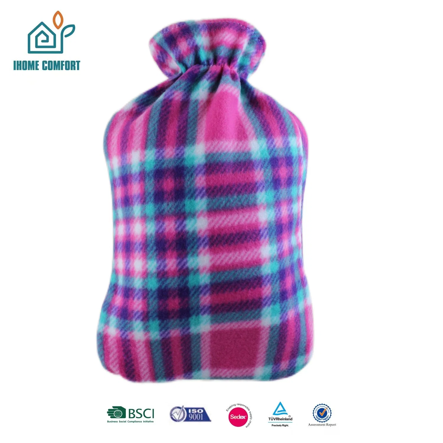 Compress Household Items Water Flooding Hand Warmer Cute Portable Hot Water Bottle with Fleece Cover