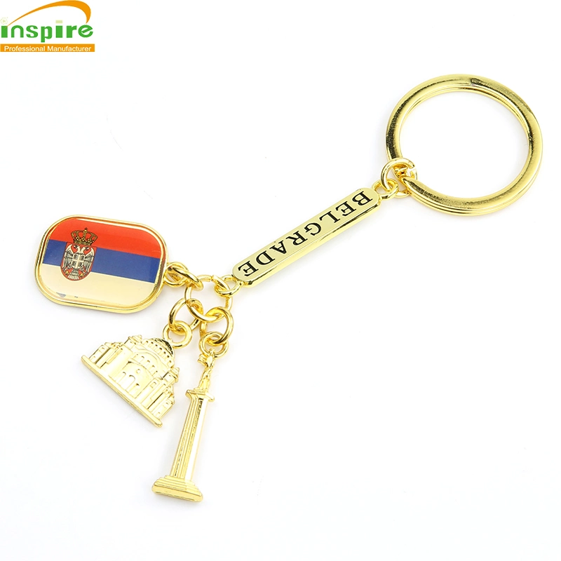 Promotion Souvenir Gift Free Samples Custom Wholesale/Supplier Flag Metal Keyring