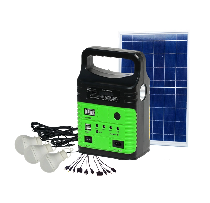 Sistema de luces móviles Solares Inicio Kit del Sistema Solar de CC de la batería de plomo ácido Kit del Sistema Solar Panel Inicio