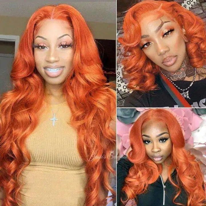 Ginger Wig Color Body Wave Human Hair Lace Front Wig