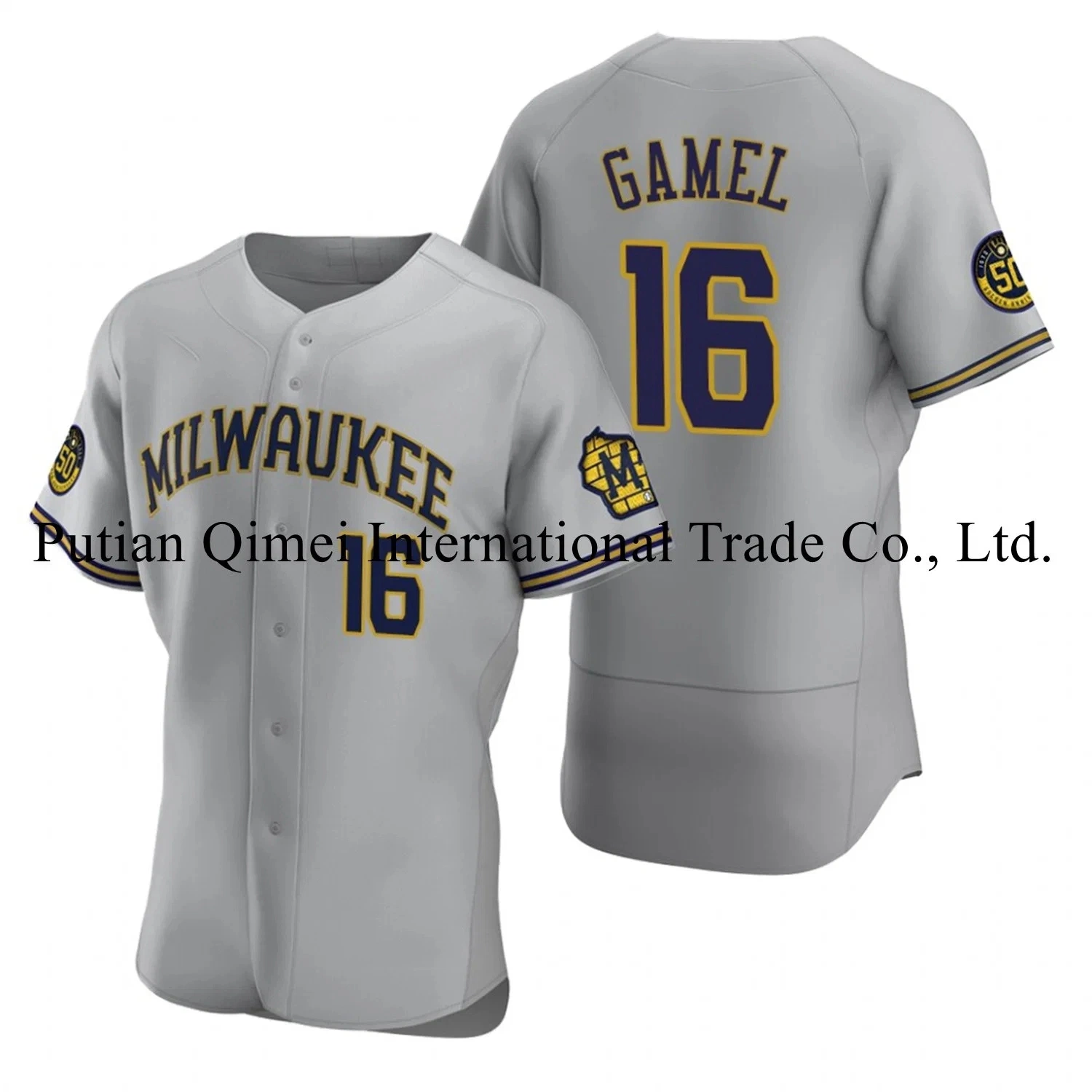 Günstige Neue Marke 16 Ben Gamel Milwaukee Brewers Baseball Trikots