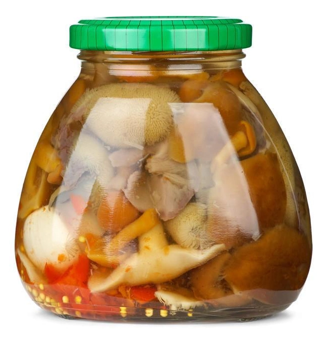 Health Food Canned Suillus Mushroom in Brine Glass Jar