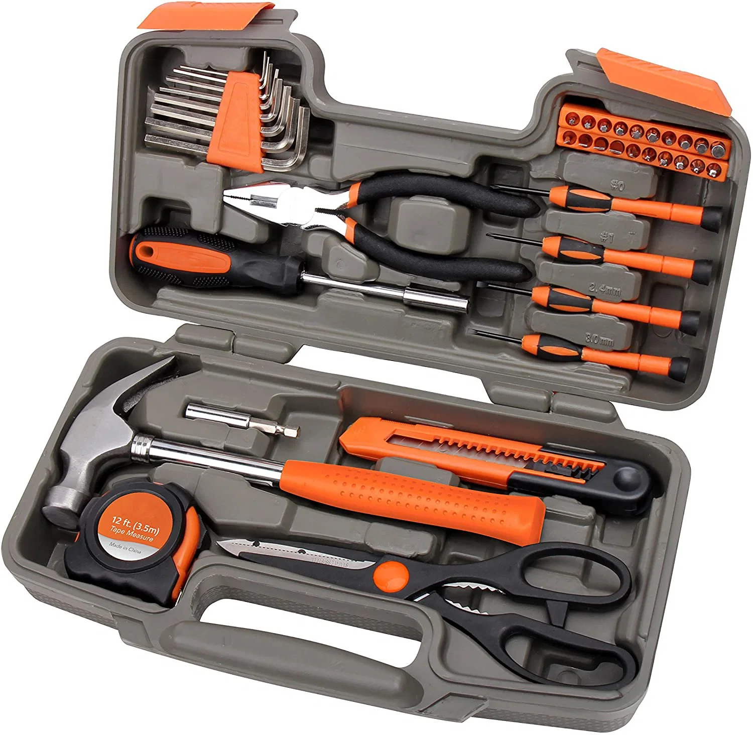 39pcs Caja de herramientas Juego de herramientas manual con caja de almacenamiento Kit de herramientas de reparación