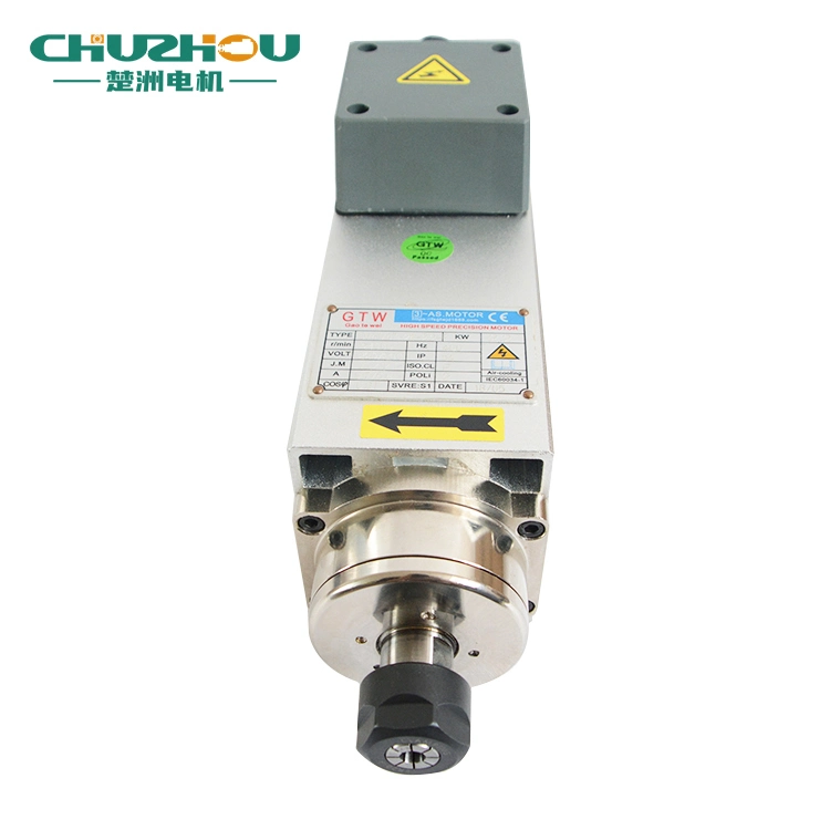 Air Cooling Square Shape CNC Motor Spindle Three-Phase 2.2kw 3.5kw 4.5kw 6kw 7.5kw Er20 400Hz 24000rpm Milling Spindle Motor