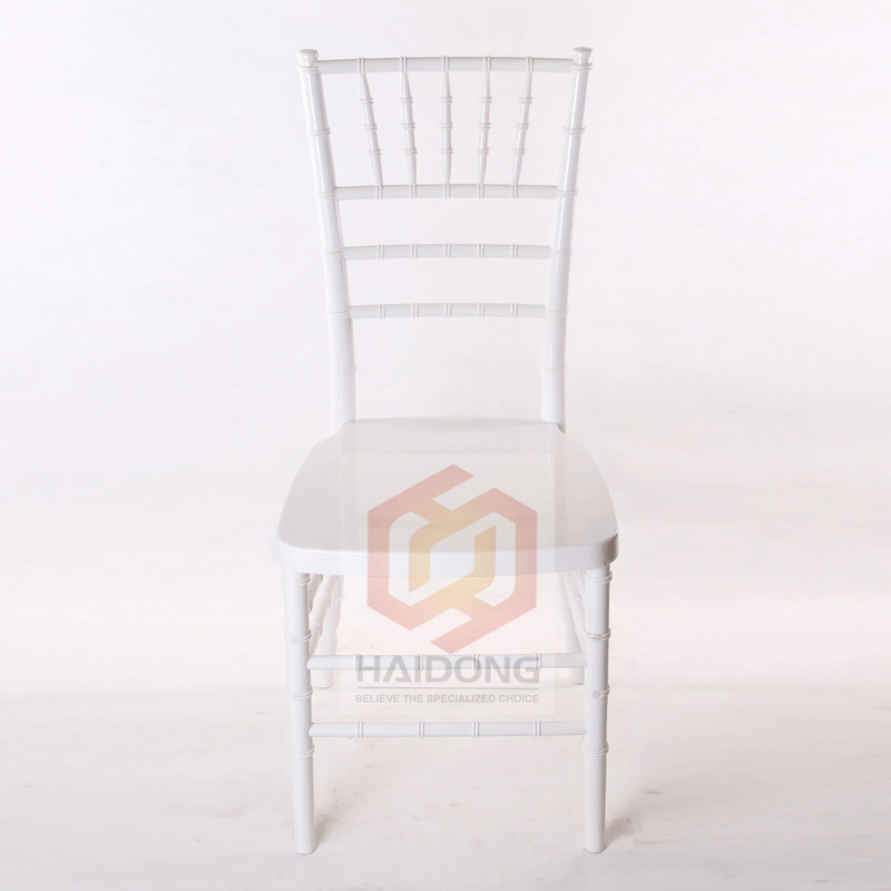 Cheap White PP&Steel Frame Resin Wedding Chiavari Tiffany Chairs for Bride and Groom Chair