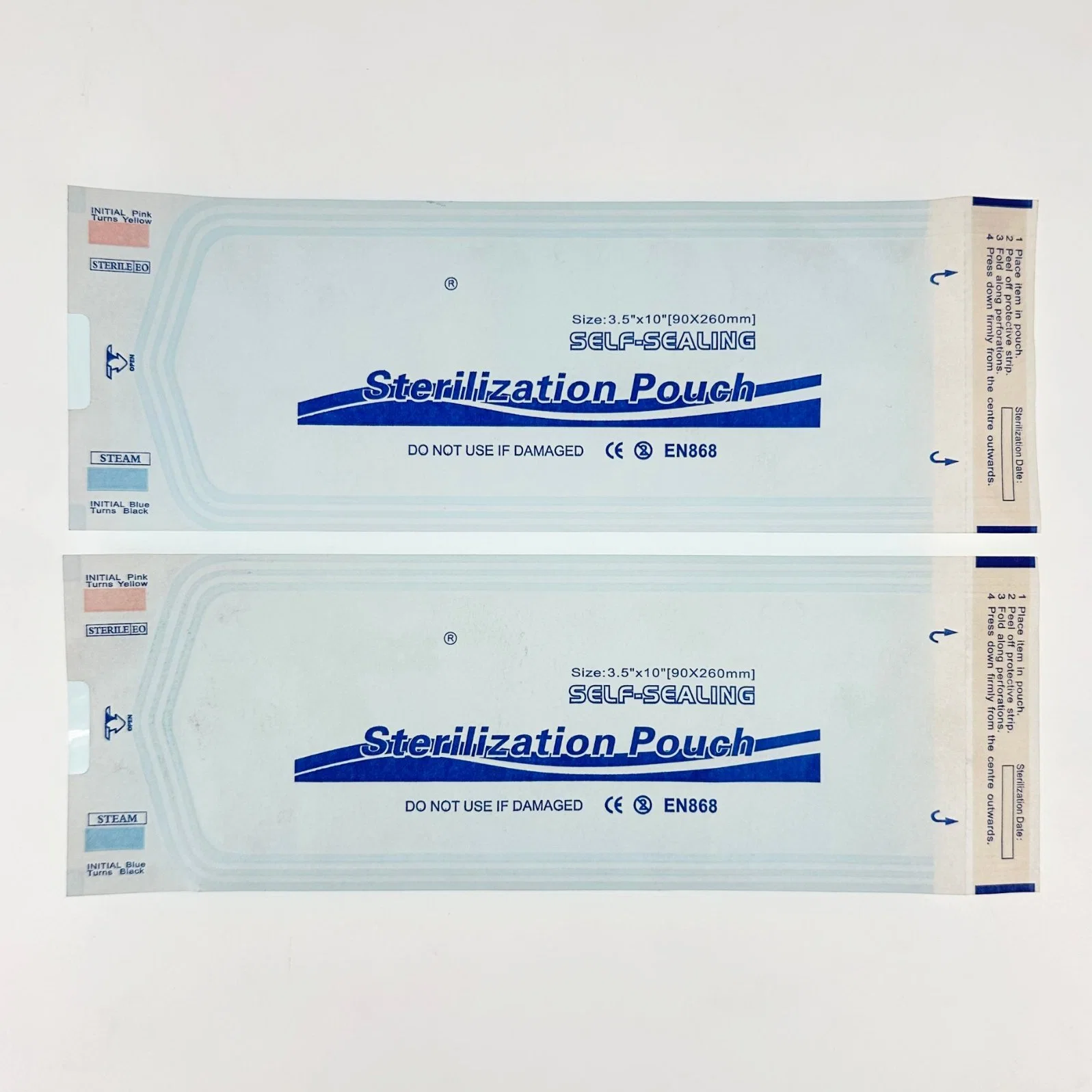 Bolsa de esterilização descartável para auto-vedante de produtos dentários