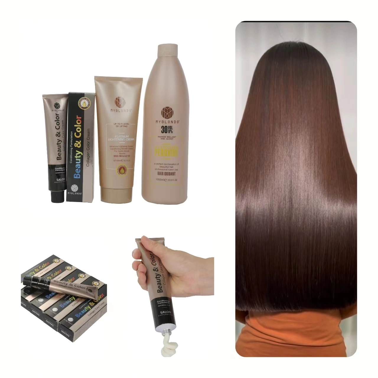 Custom Label Permanent Hair Dye Color Low Ammonia Hair Dye in Developes