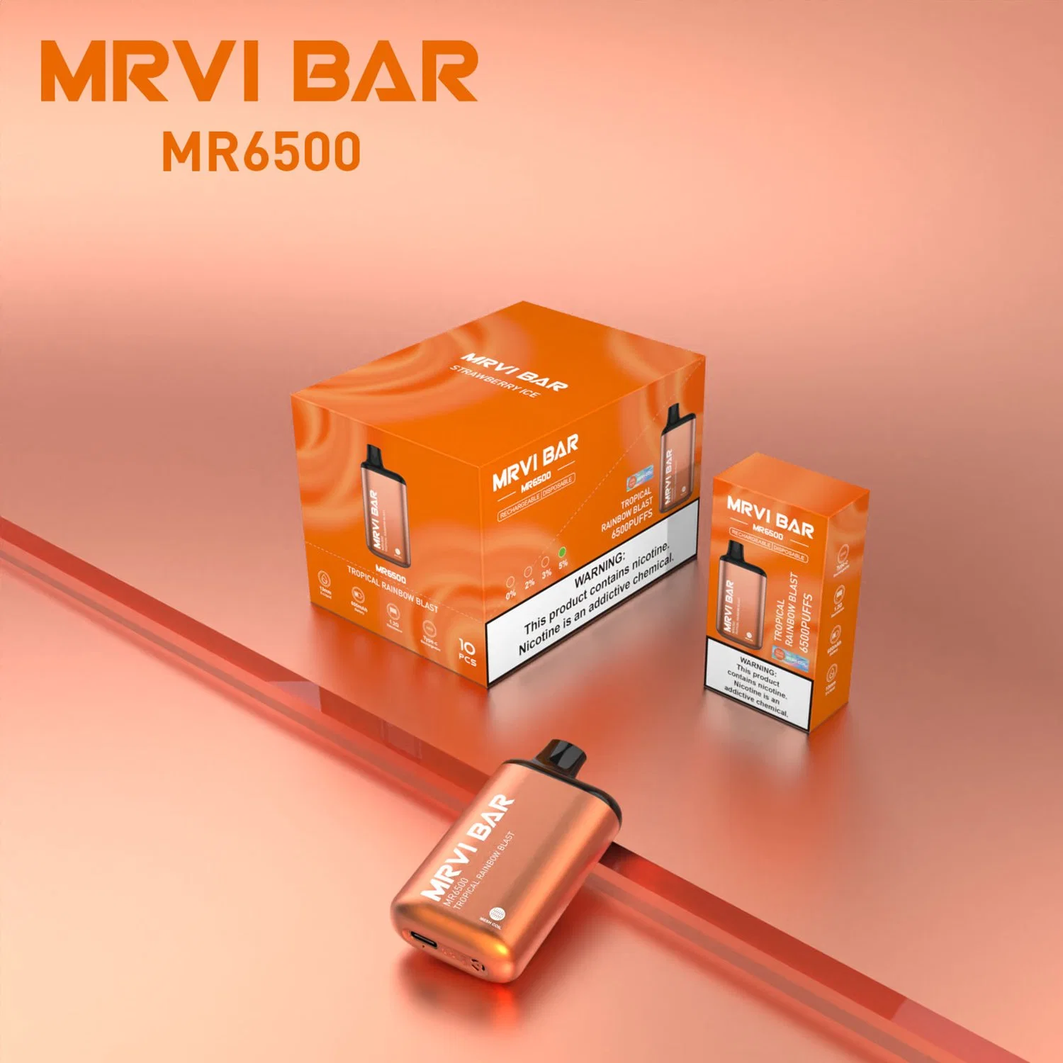 Personalizar la barra de Mrvi OEM ODM 6500 inhalaciones de Vape desechable cigarrillo electrónico Mini Stick Pen