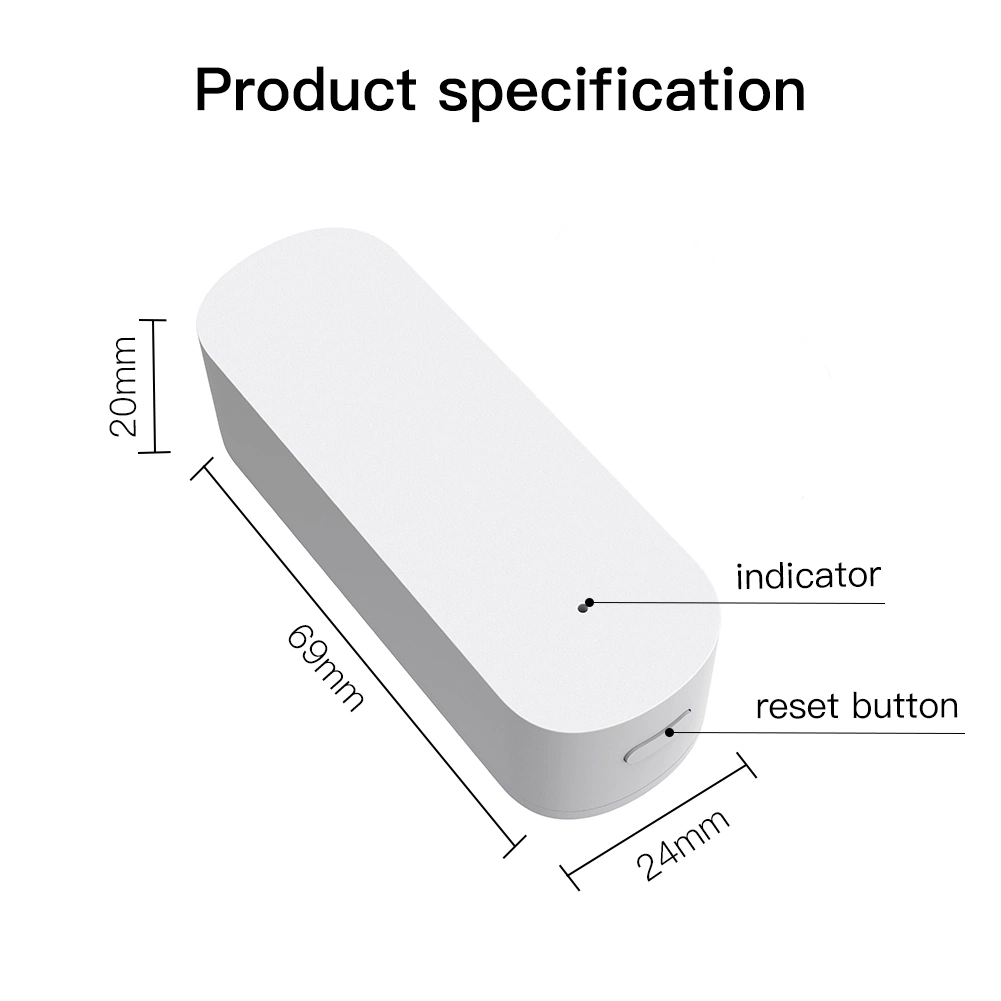 Tuya Zigbee Iot Capteur de vibration intelligent pour la maison intelligente Alarme de choc Détecteur.