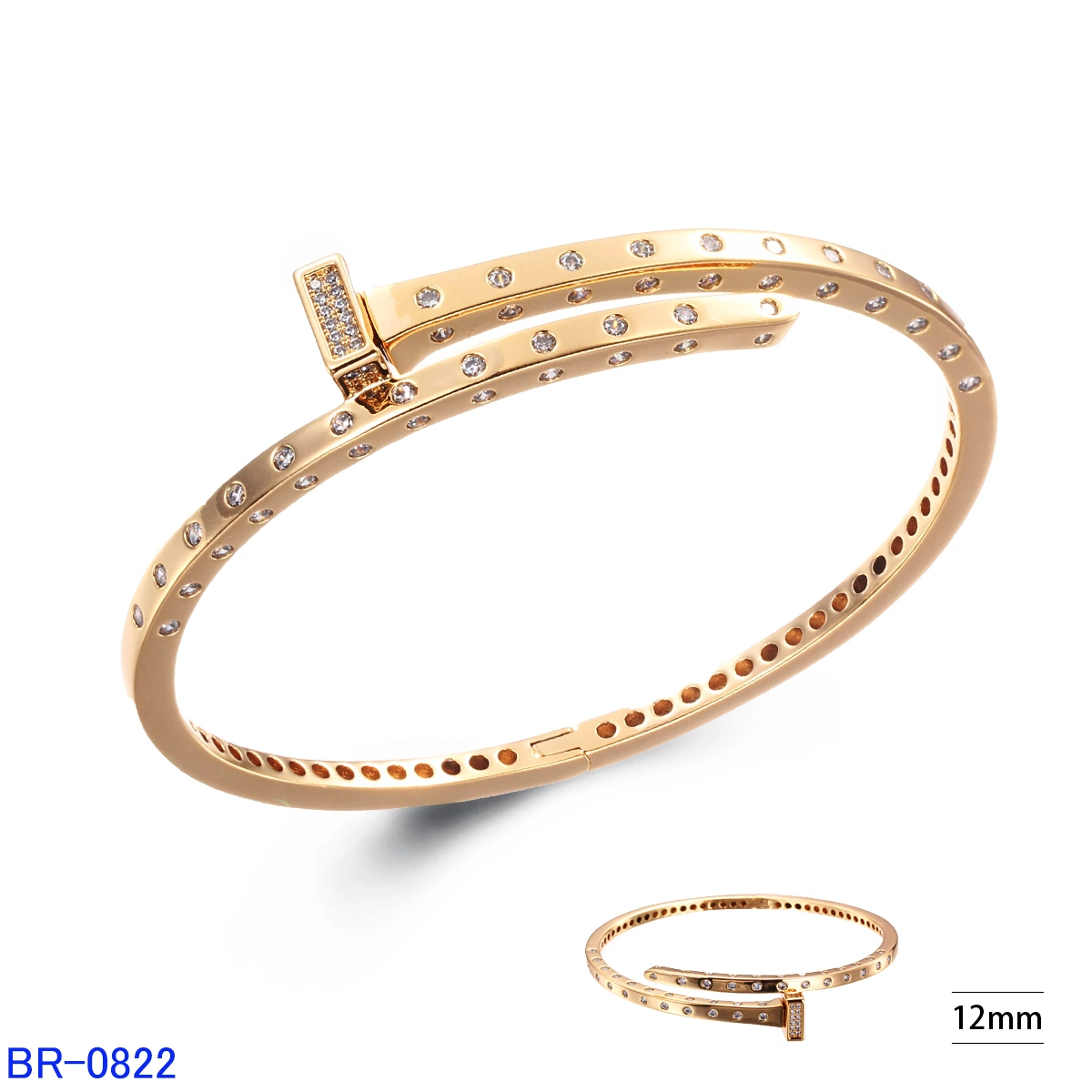 Wholesale/Supplier Silver Brass Copper Fashion Jewelry Cubic Zirconia Bangle for Women