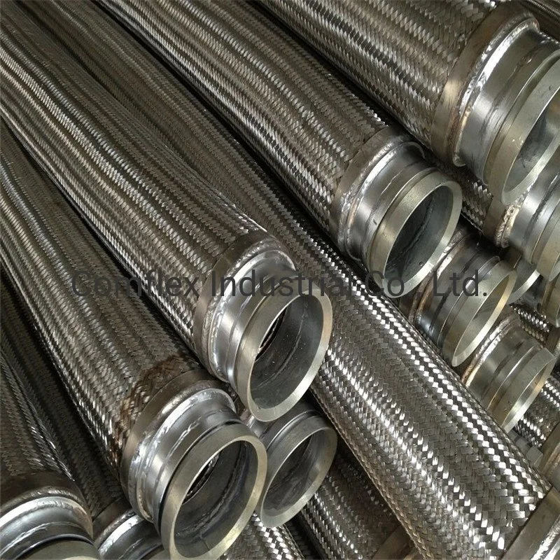 High quality/High cost performance Stainless Steel Corrugated Wire Braided Flexible Hose with Welded End Fittings